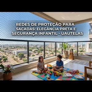Instalação de Rede de Proteção em Sacada na Cor Preta de Alta Estética Discreta com Laudos ABNT NBR 16046 em Campo Grande MS - UauTelas