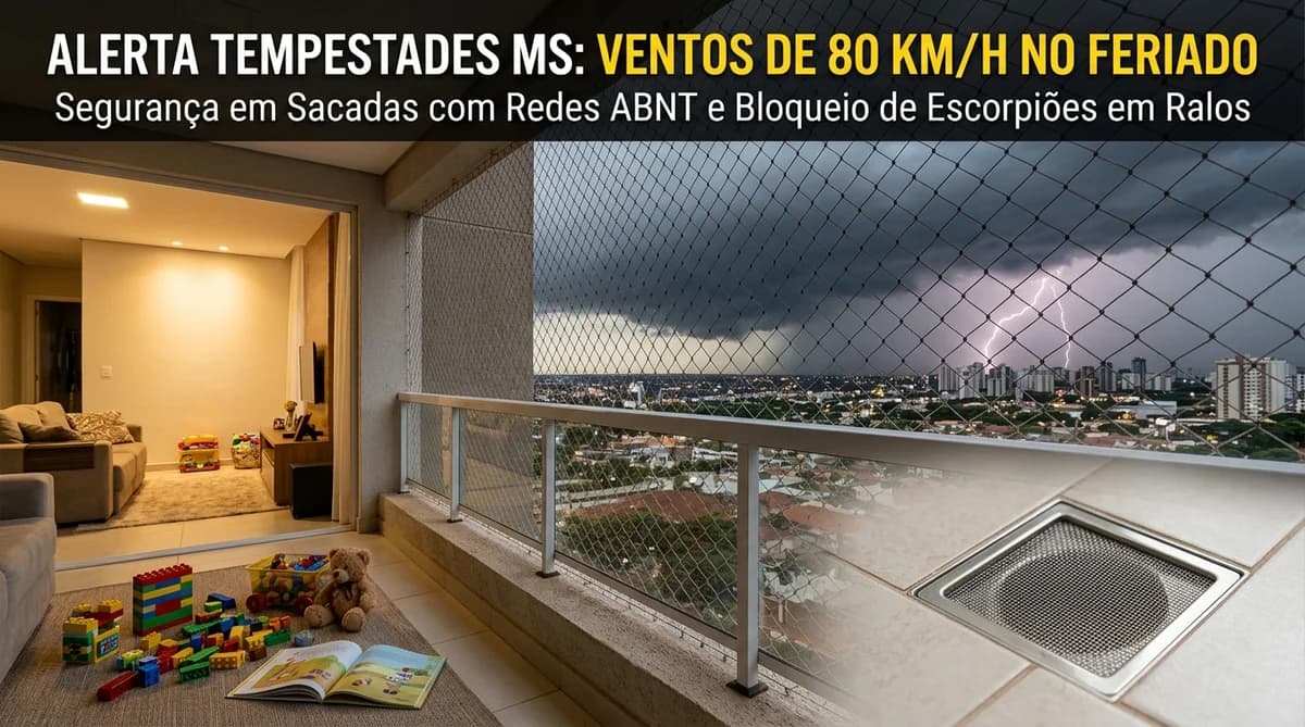 Alerta de Tempestade no Feriado das Crianças em MS (12/10/2026): Ventos de 80 km/h, Segurança em Sacadas e Invasão de Escorpiões | UauTelas