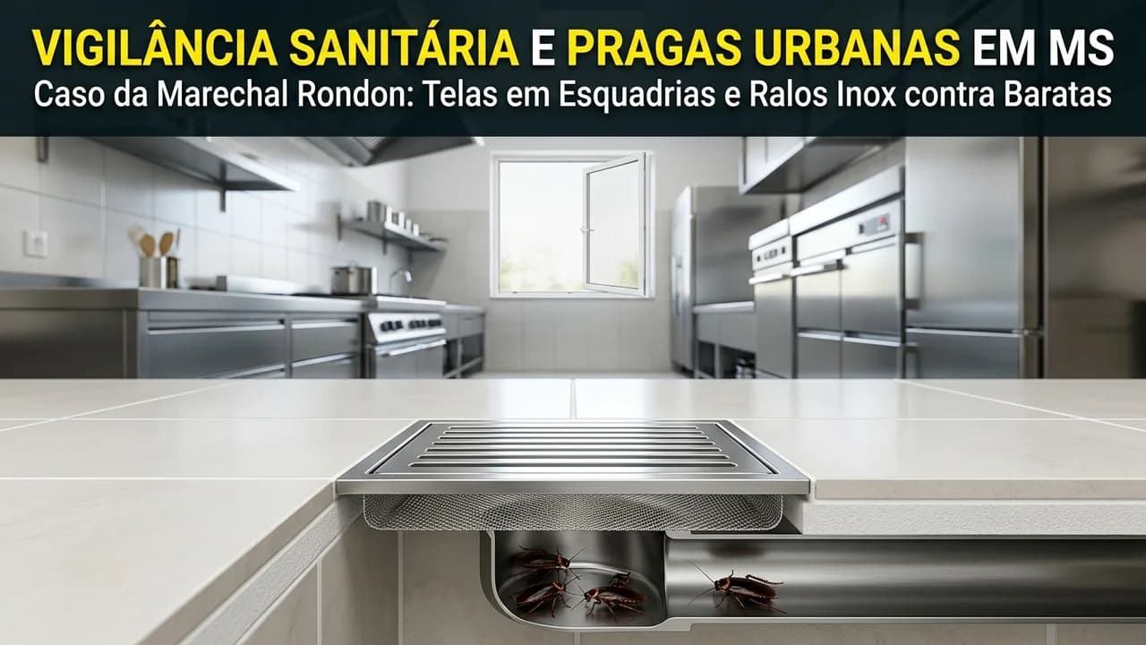 Vigilância Sanitária em Campo Grande: Ralos Inox e Telas Mosquiteiras contra Baratas de Esgoto - UauTelas