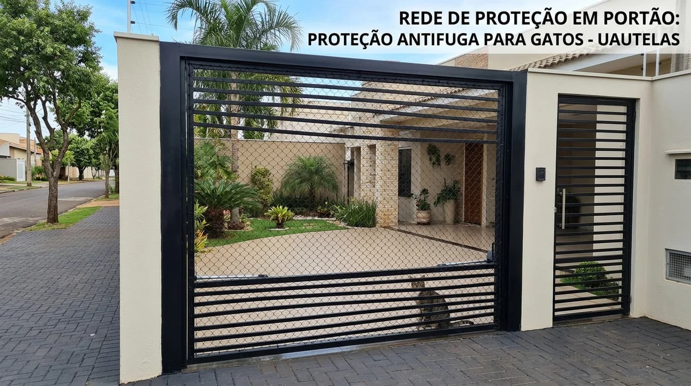 Instalação de Rede de Proteção em Portão Residencial para Sistema Anti-Fuga de Gatos em Campo Grande MS