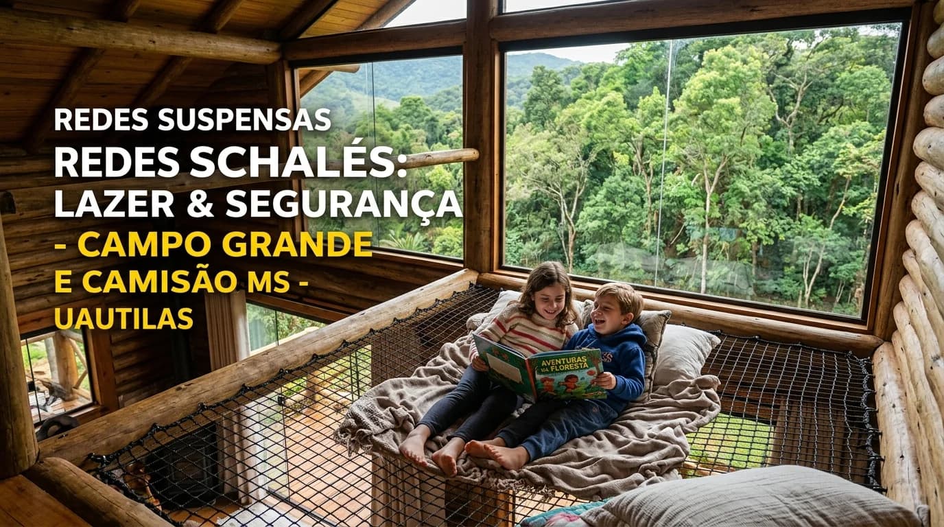 Instalação de Rede de Proteção Suspensa Horizontal em Mezanino de Chalé de Madeira para Descanso Infantil em Camisão MS