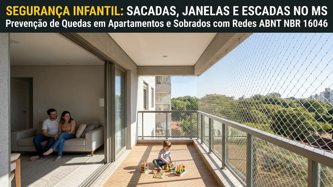 Segurança Infantil em Sobrados e Apartamentos Novos com Redes de Proteção ABNT NBR 16046 em Campo Grande MS - UauTelas