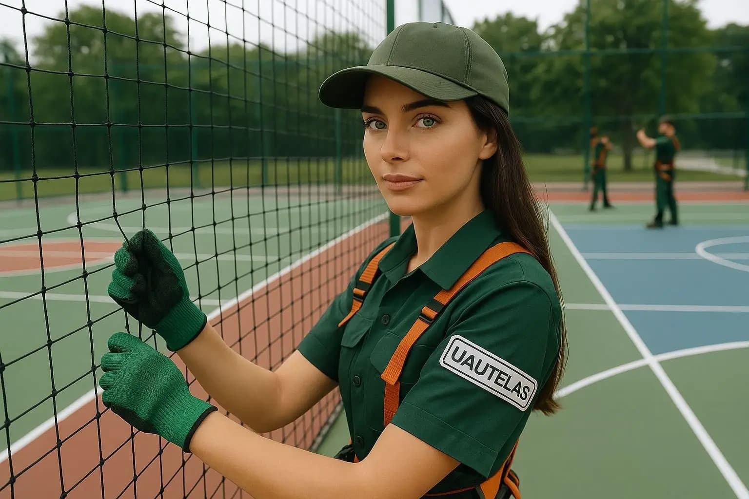 Rede de proteção para campo de futebol