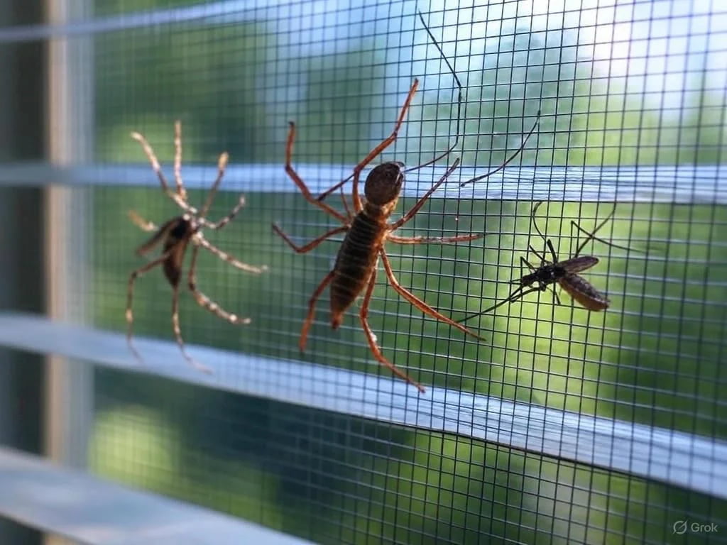 Tela mosquiteira instalada em janela de quarto
