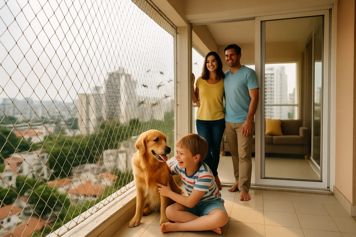 Telas de segurança instaladas - proteção residencial e comercial