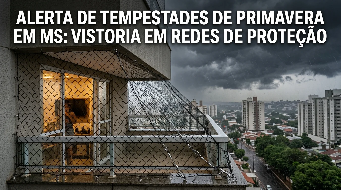 Alerta da Defesa Civil de MS: Vistoria em Redes de Proteção de Sacadas Antes das Tempestades de Primavera