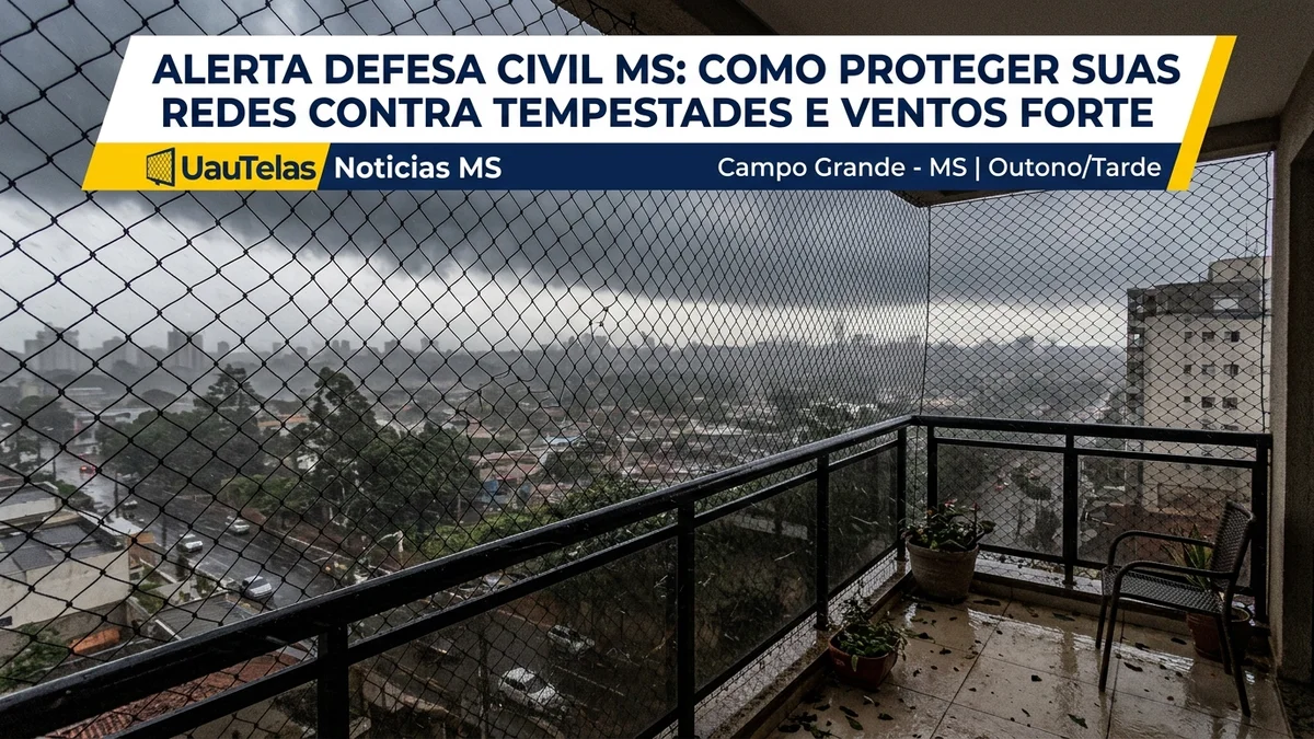 Alerta Defesa Civil MS Outubro 2026: Tempestades e Ventos de 100 km/h Exigem Inspeção em Redes de Proteção de Sacadas no MS