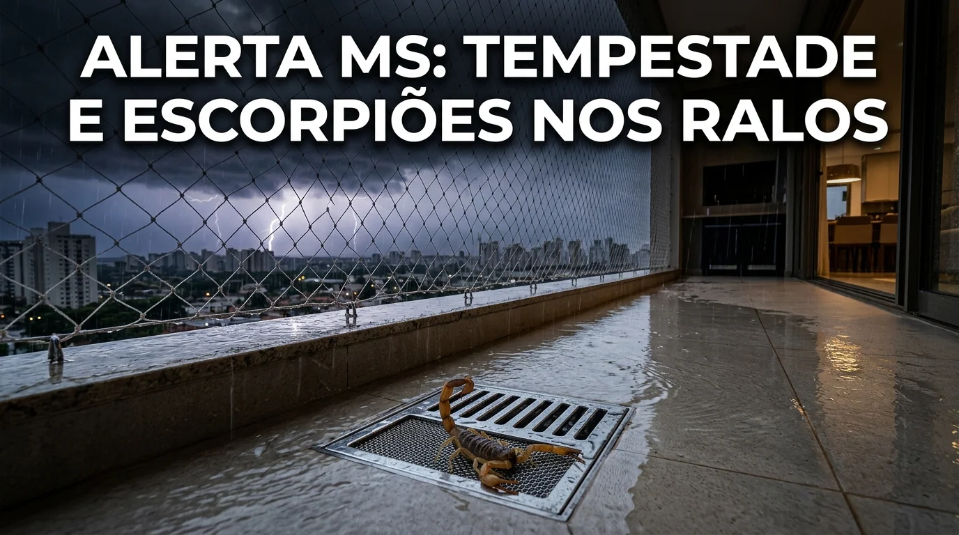 Alerta INMET e Defesa Civil em MS (11/10/2026): Ventos de 100 km/h, Alagamentos e Invasão de Escorpiões em Ralos Residenciais | UauTelas