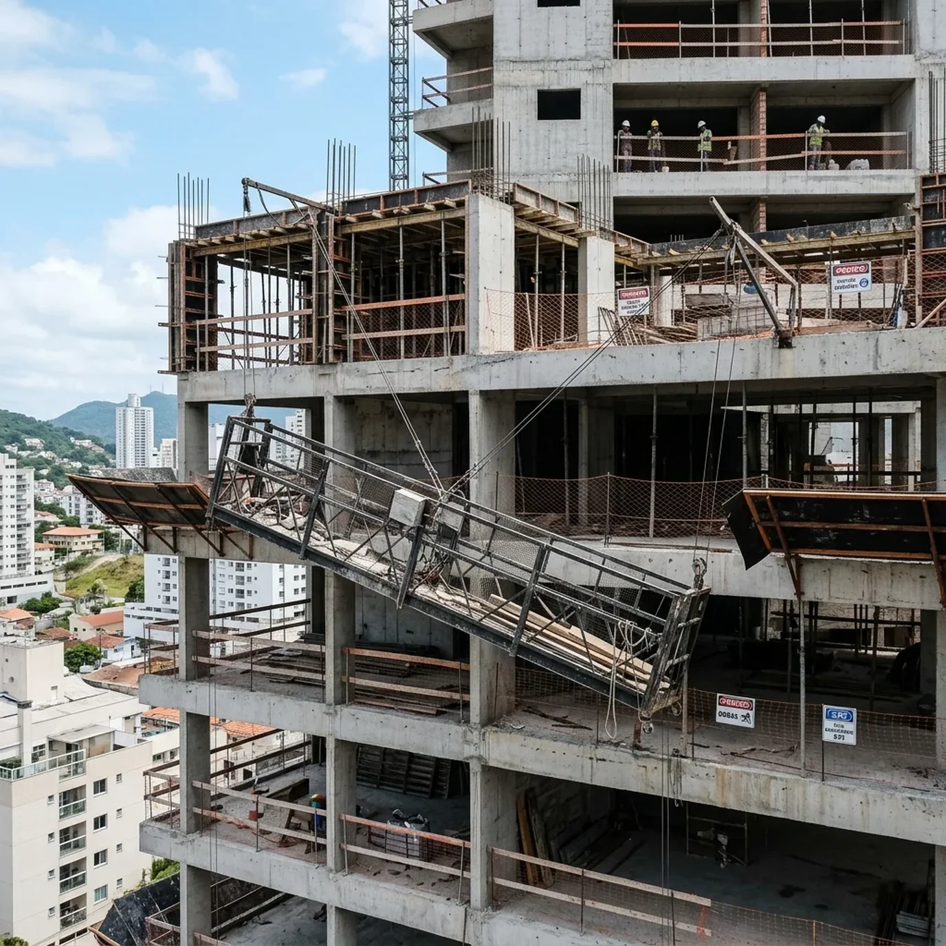 Plataforma de Trabalho Desprende a 20 Metros de Altura em Santa Catarina: Como Equipamentos de Segurança Evitaram Tragédia Fatal