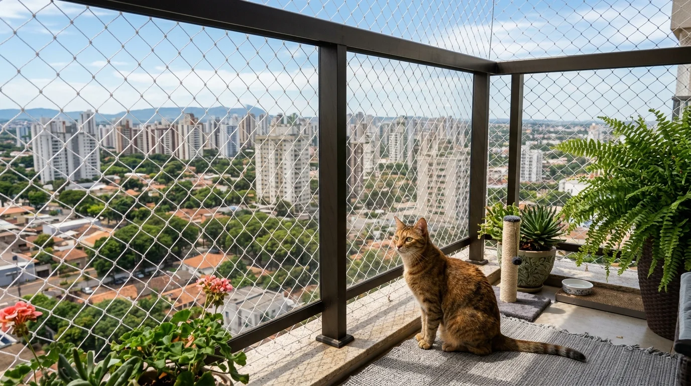 Síndrome do Gato Paraquedista no Jardim dos Estados em Campo Grande (MS): Instalação de Redes de Proteção Malha 3x3 cm
