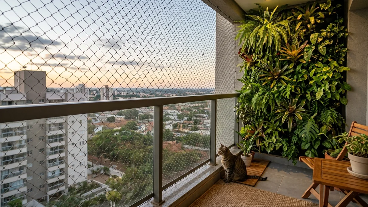 Redes de Proteção para Gatos Curiosos em Sacadas com Jardins Suspensos e Plantas Tóxicas em Campo Grande (MS)