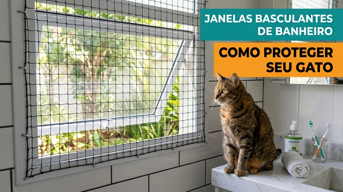 Redes de Proteção para Gatos em Janelas Basculantes de Banheiros e Lavanderias: Instalação sem Impedir a Abertura do Vidro em MS