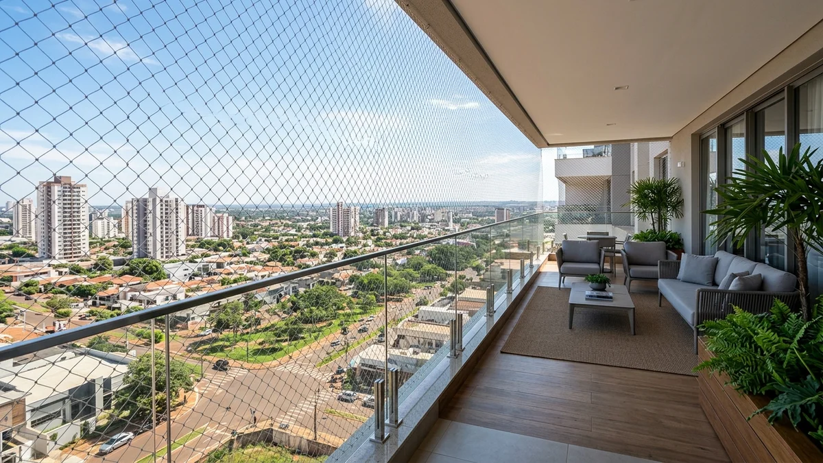 Redes de Proteção para Sacadas de Apartamentos Duplex e Coberturas em Campo Grande (MS): Segurança contra Vento e Altura Elevada