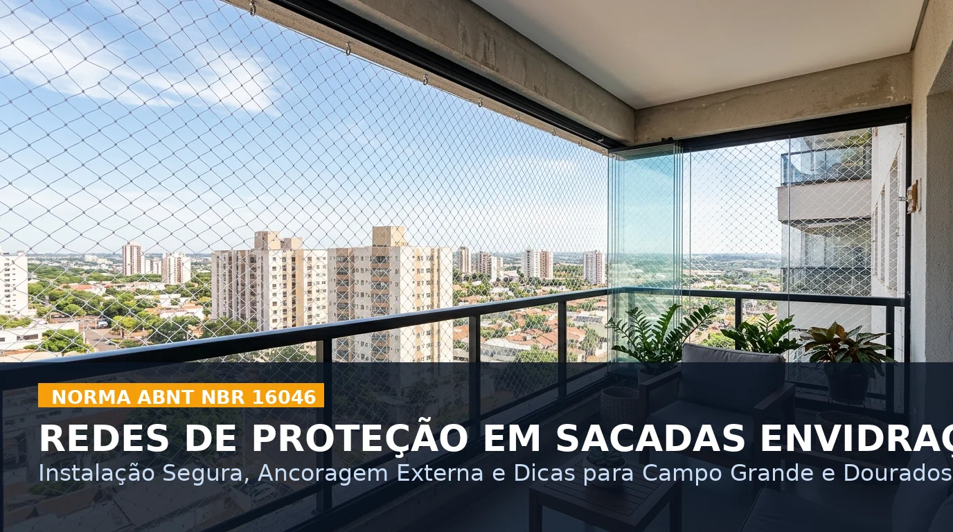Redes de Proteção em Sacadas Envidraçadas (Reiki): Ancoragem ABNT NBR 16046 em Campo Grande e Dourados