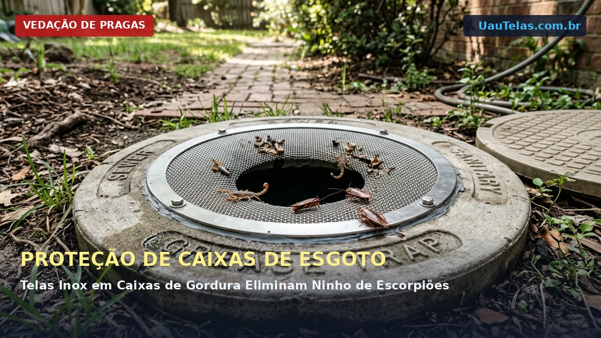 Proteção de Caixas de Esgoto, Gordura e Passagem Contra Escorpiões e Baratas