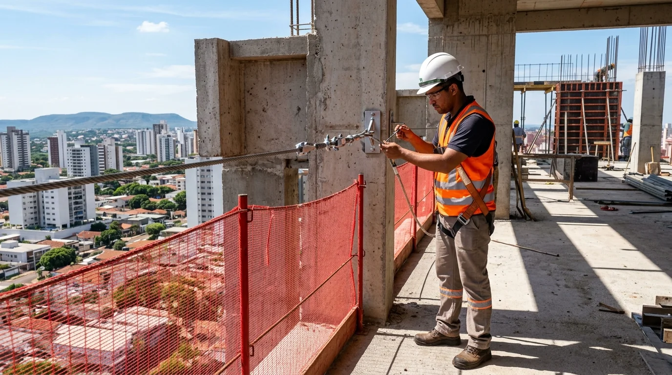 Trabalho em Altura em Campo Grande: Linhas de Vida e Redes Coletivas na NR-35